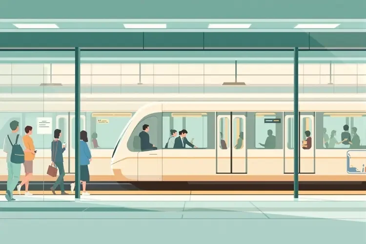 某城市地铁新线路今日开通，市民争相打卡体验